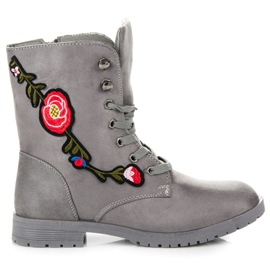 Sport Borse in camoscio ricamate grigio