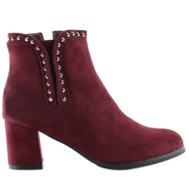 Stivali con tacco alto bordeaux rosso