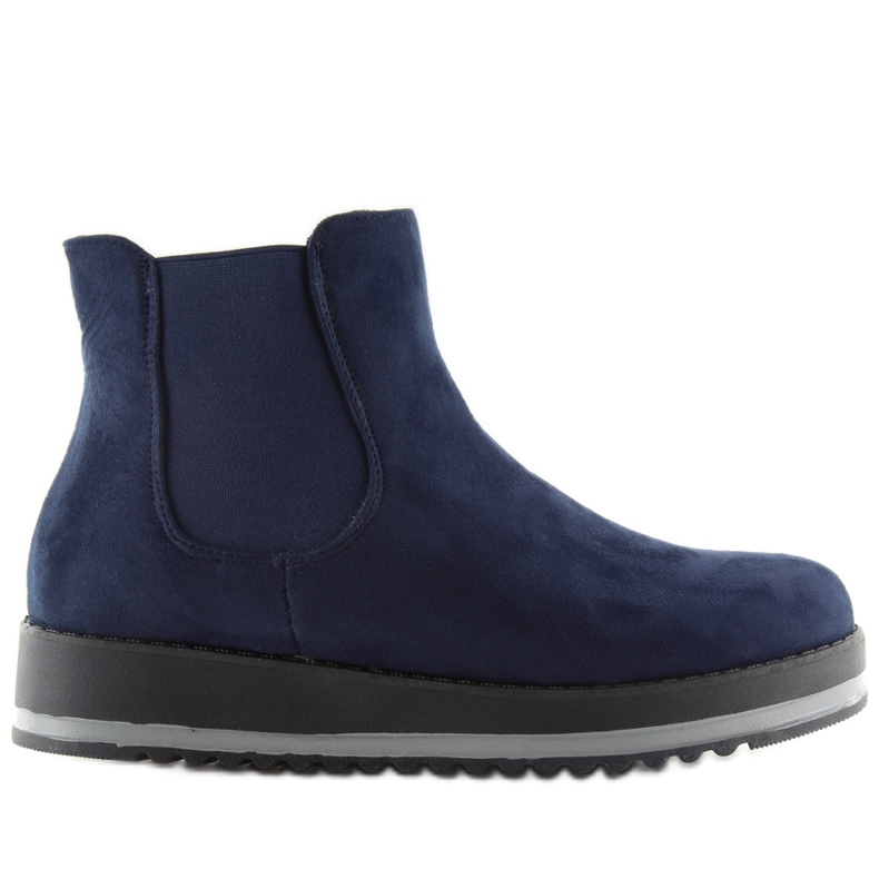 Stivali chelsea con suola alta blu navy