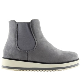 Stivali Chelsea con suola alta grigi K-105 grigio