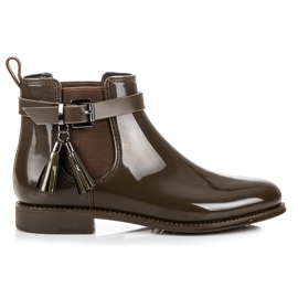 Ideal Shoes Stivali di gomma con frange verde