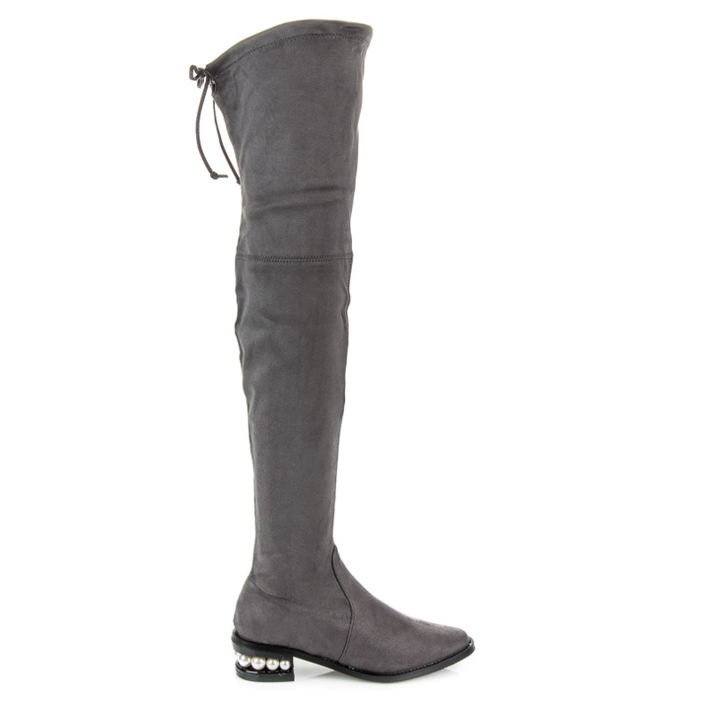 Fashion Moschettieri grigi con perle grigio