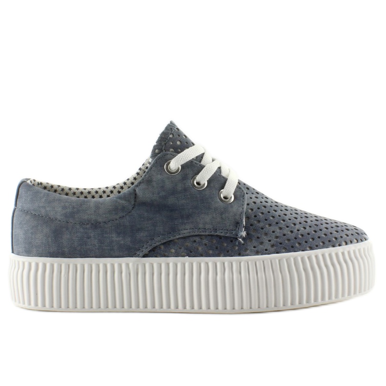 Sneakers con suola alta K1720301 Jeans blu