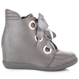 Kylie Stivaletti annodati con nastro grigio