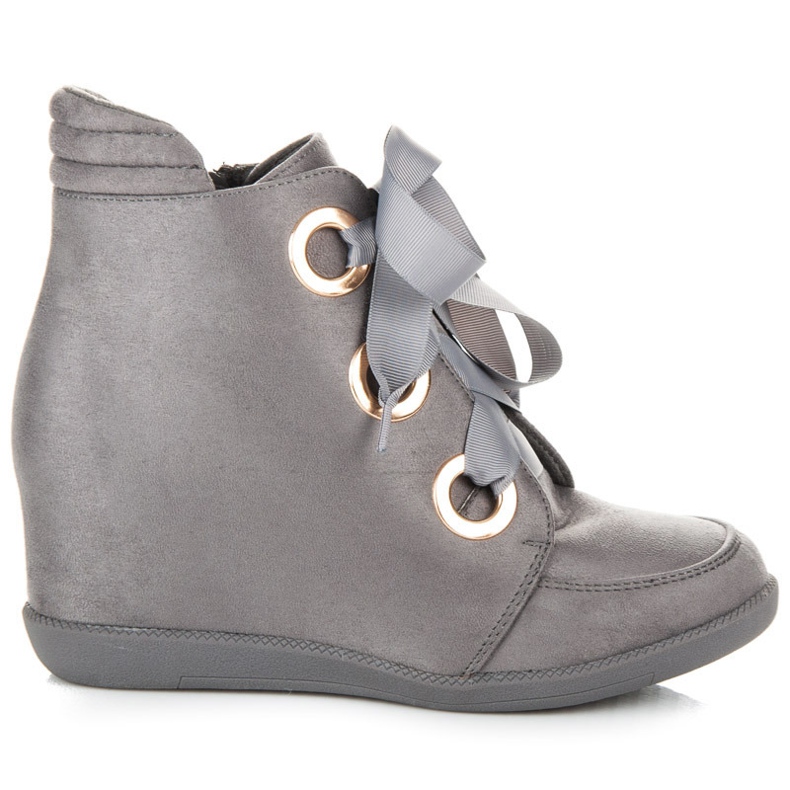 Kylie Stivaletti annodati con nastro grigio
