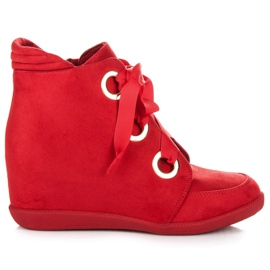 Kylie Stivaletti annodati con nastro rosso
