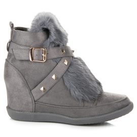 Kylie Sneakers Con Pelliccia grigio