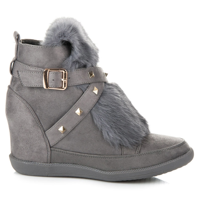 Kylie Sneakers Con Pelliccia grigio