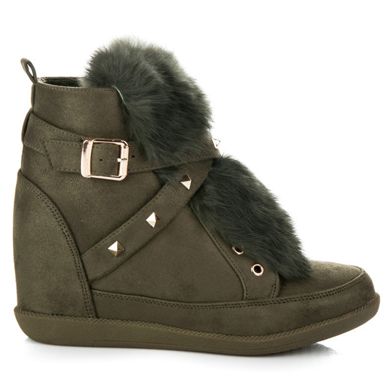 Kylie Sneakers Con Pelliccia verde