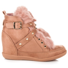 Kylie Sneakers Con Pelliccia rosa