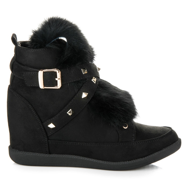 Kylie Sneakers con pelliccia nero