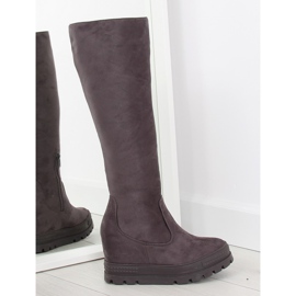 Stivali con zeppa grigi grigio M272p grigio