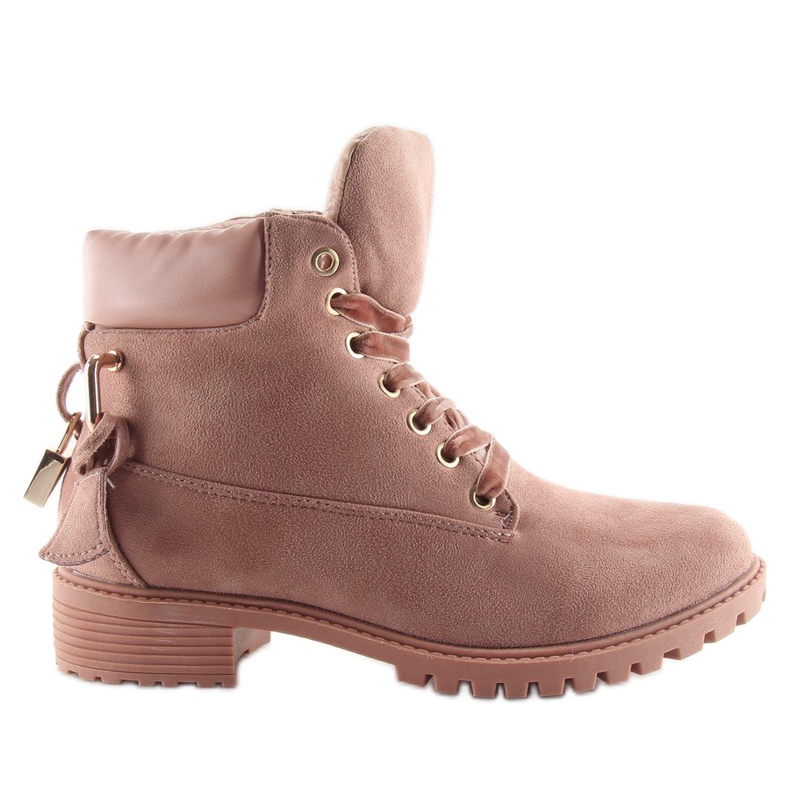 Stivali in legno per donna nero e rosa AT-0623-L Pink