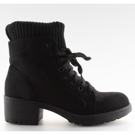 Nero Stivali da donna con lacci nero NC103 nero