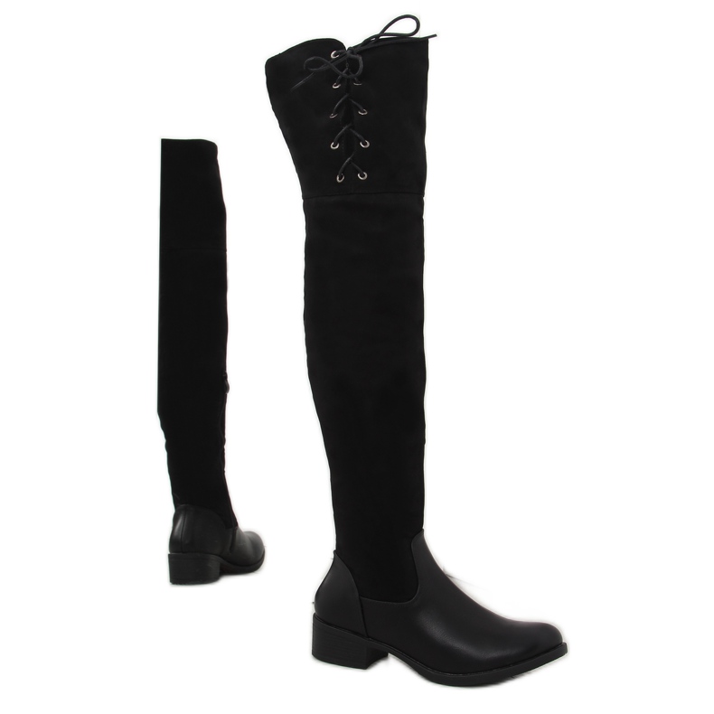 Stivali da moschettiere neri FR-1152 neri nero
