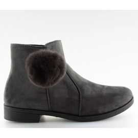 Stivali da donna grigi X-15 grigi con pompon grigio