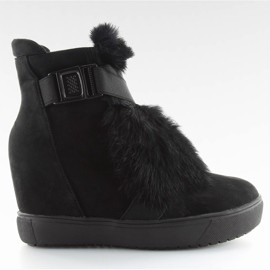 Sneakers con pelliccia nera 3123 nera nero