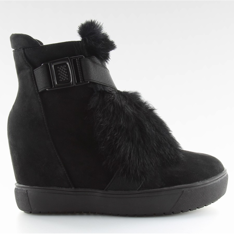 Sneakers con pelliccia nera 3123 nera nero