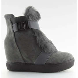 Sneakers grigie con pelliccia 3123 D. grigio
