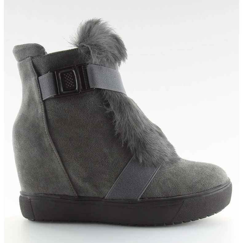 Sneakers grigie con pelliccia 3123 D. grigio