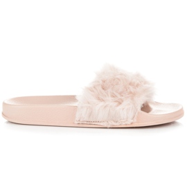 Queen Vivi Pantofole Beige Con Pelliccia