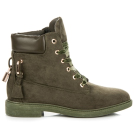 Ideal Shoes Lavoratori In Pelle Scamosciata Legati Con Un Nastro verde