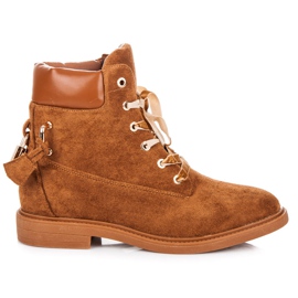 Ideal Shoes Lavoratori In Pelle Scamosciata Legati Con Un Nastro marrone