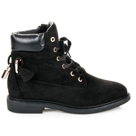 Ideal Shoes Lavoratori In Pelle Scamosciata Legati Con Un Nastro nero