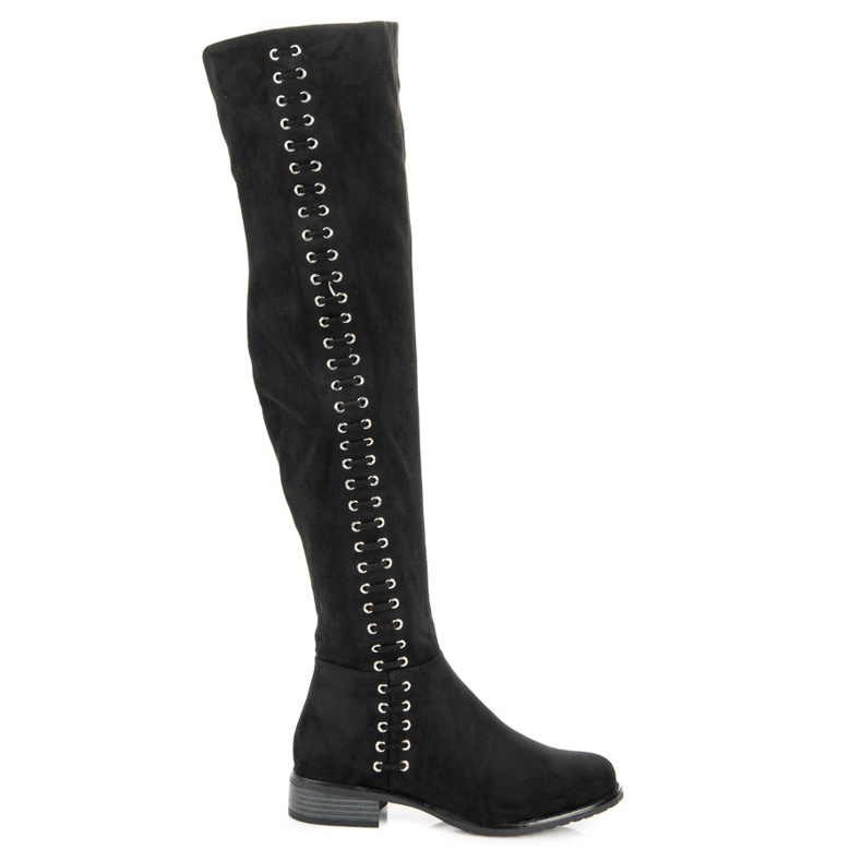 Ideal Shoes Stivali con rilegatura decorativa nero