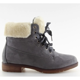 Stivali grigi da donna con lacci grigi NC87 grigi grigio
