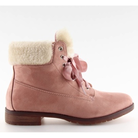 Stivali stringati rosa da donna NC87 rosa