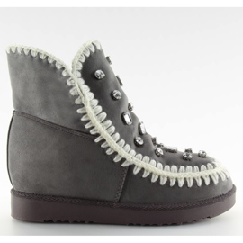 Stivali con zeppa grigi DD62P grigio