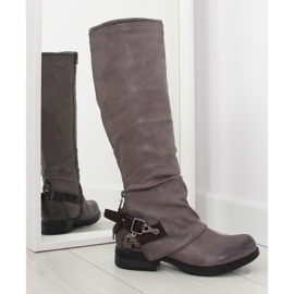 Stivali da equitazione grigi grigi F2180 marrone grigio