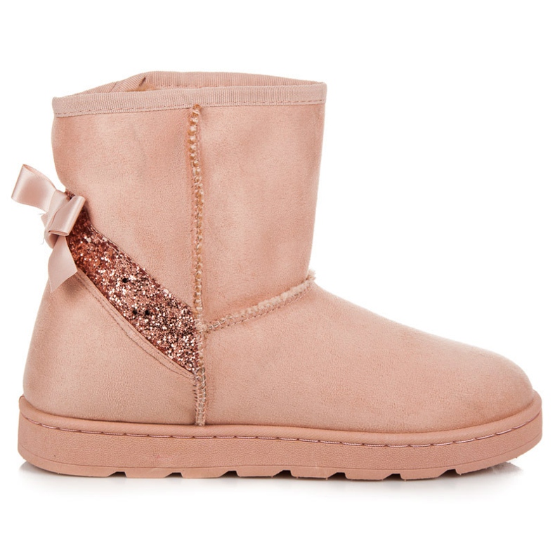 Vices Doposci in pelliccia con glitter rosa