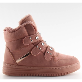 Scarpe da ginnastica alla caviglia rosa isolate