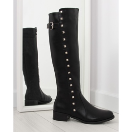 Stivali da equitazione con borchie nere PE115P nere nero
