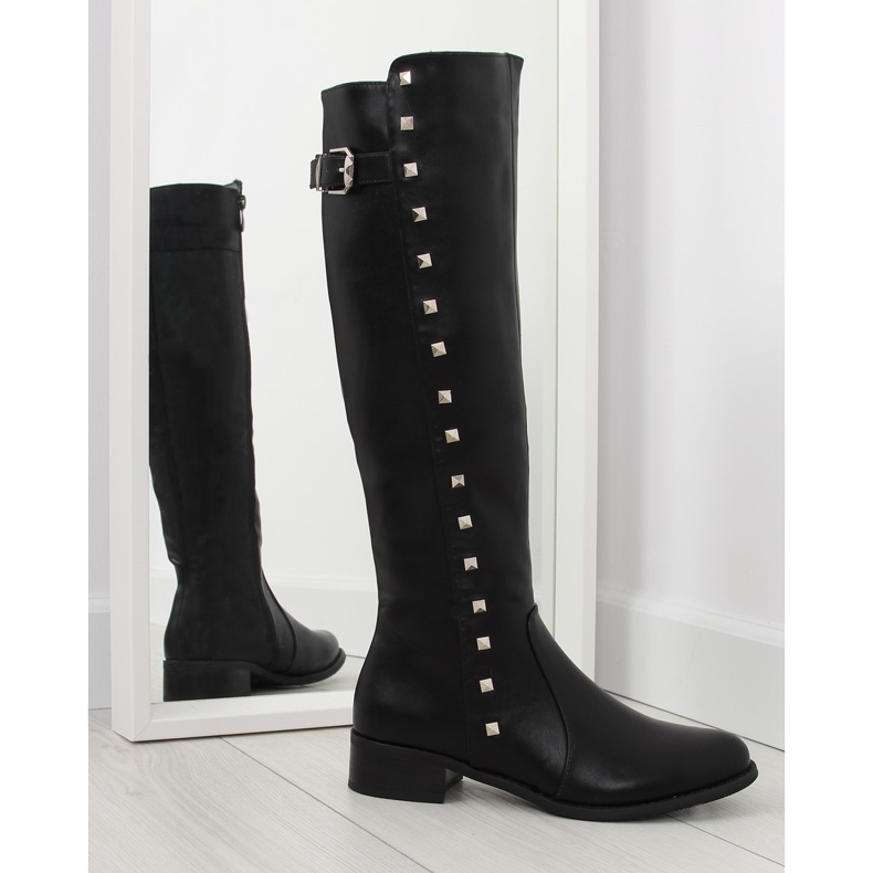 Stivali da equitazione con borchie nere PE115P nere nero