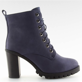 Stivali blu navy con tacco alto W331 blu