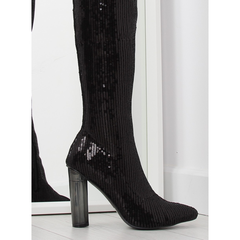 Stivaletti neri con paillettes AE55P neri nero