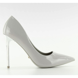 Décolleté grigie con tacco argento NF03 Grigio