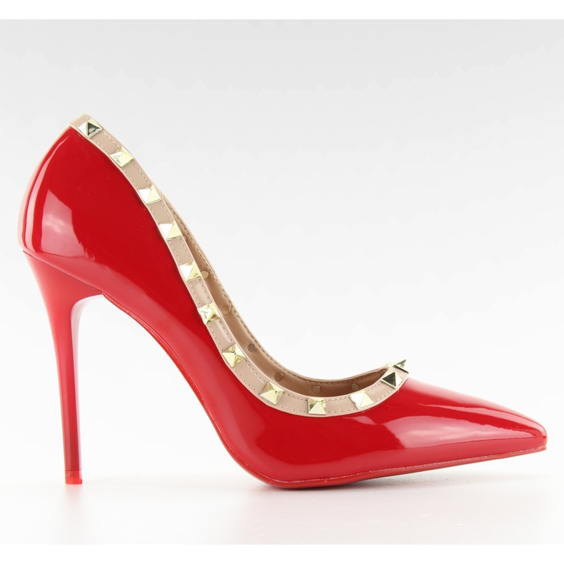 Décolleté con tacco a spillo Valentina red LL-76P Red marrone rosso