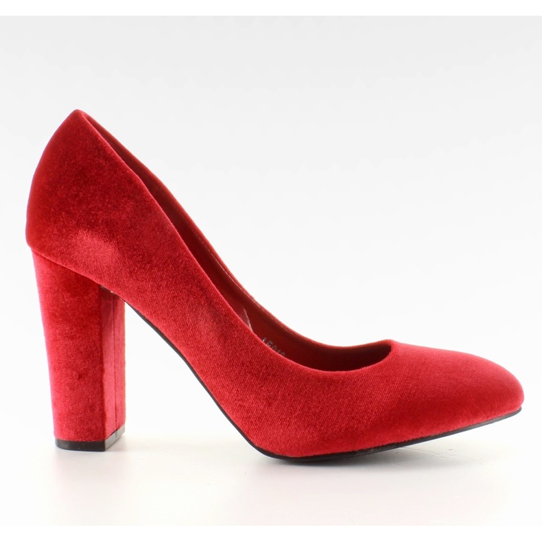 Decollete larghe in velluto LE018 Rosso