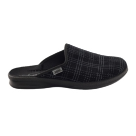 Pantofole nere Befado 548m003 a scacchi nero grigio