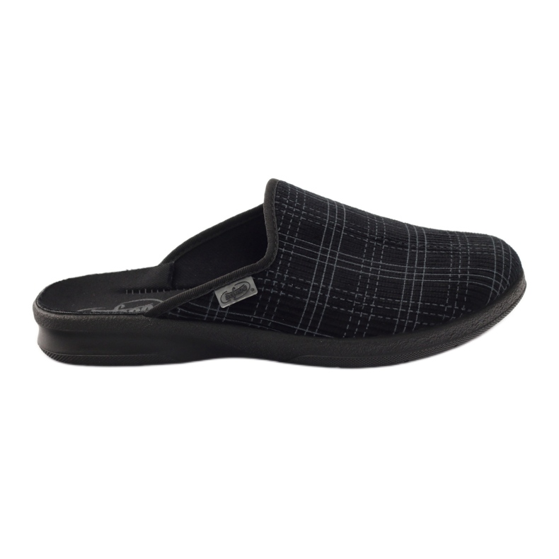Pantofole nere Befado 548m003 a scacchi nero grigio