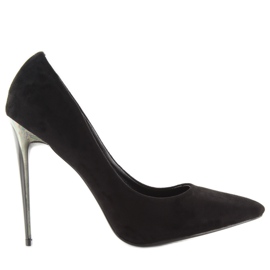 Décolleté In Pelle Scamosciata Nera 66-29 nero