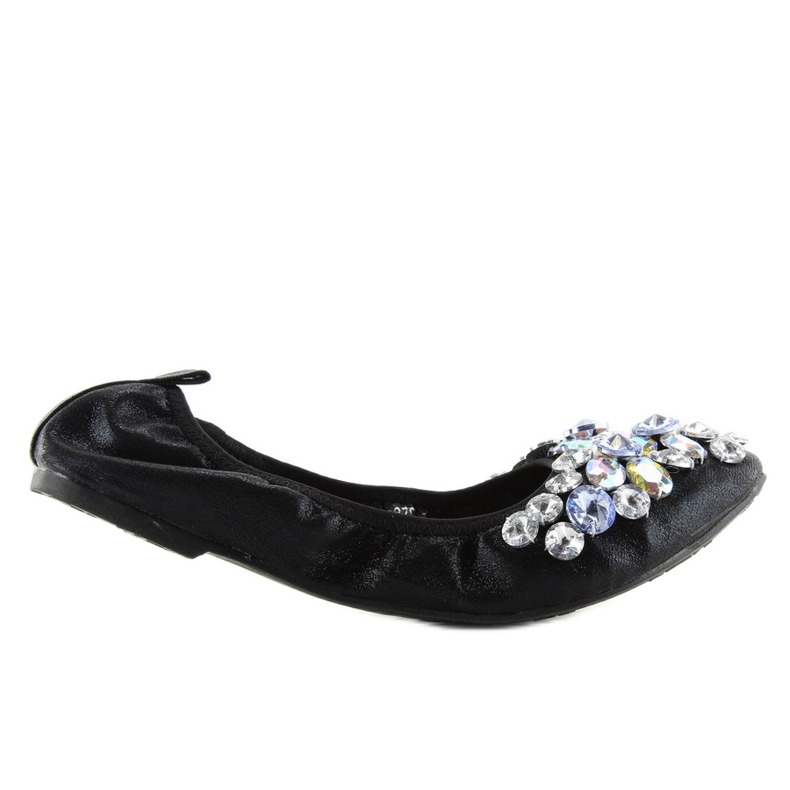 Ballerine con pietre nere C87 nere nero