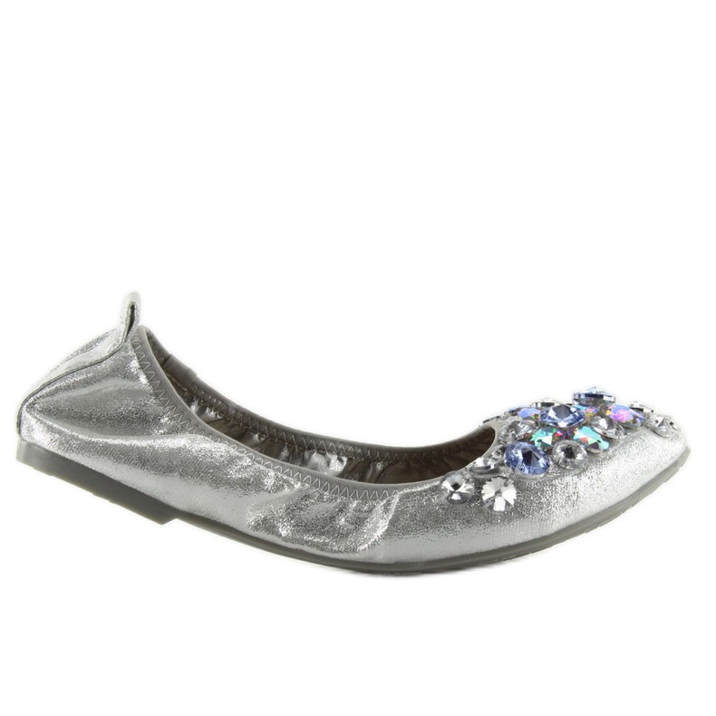 Ballerine con pietre argento C87 argento grigio