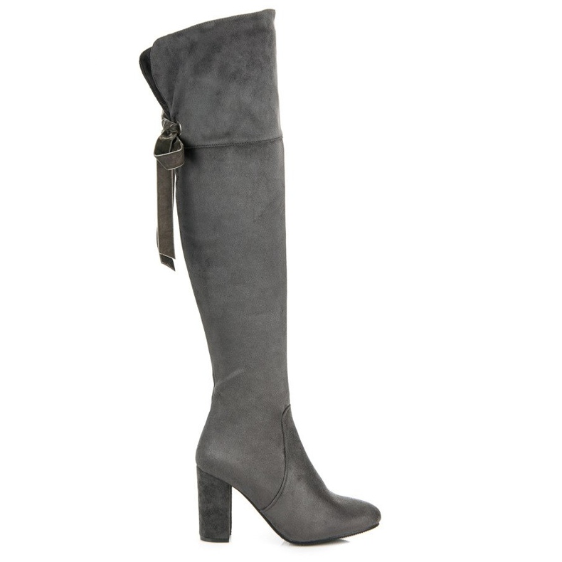 Bestelle Moschettieri In Pelle Scamosciata Con Un Fiocco grigio