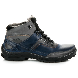 Lucca Caldi Trapper da uomo grigio blu