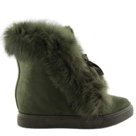 Stivali Con Zeppa Con Pelliccia Verde
